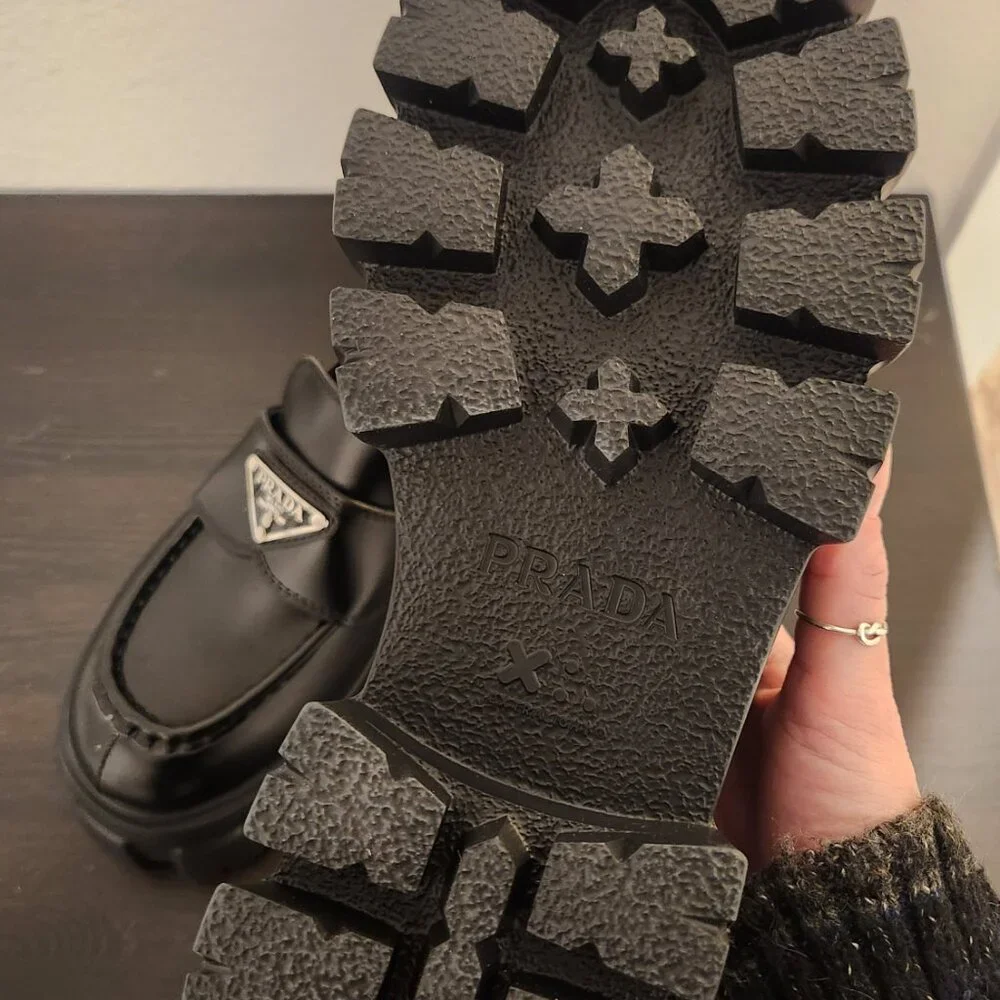 BRAND NEW Prada Loafers - Brushed leather monolith loafers Size 37 - Never Worn - Picture 4 of 9